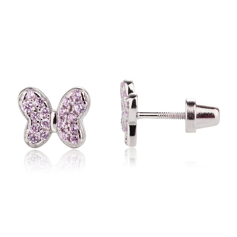 Kairangi Earrings For Women Silver Tone Purple Crystal Butterfly Lever –  GlobalBees Shop